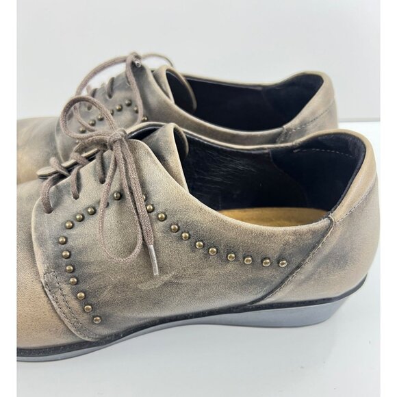 Naot Women's Embrace Oxford Shoes Size 40 US 9 Leather Gray Casual Studded - Picture 4 of 14